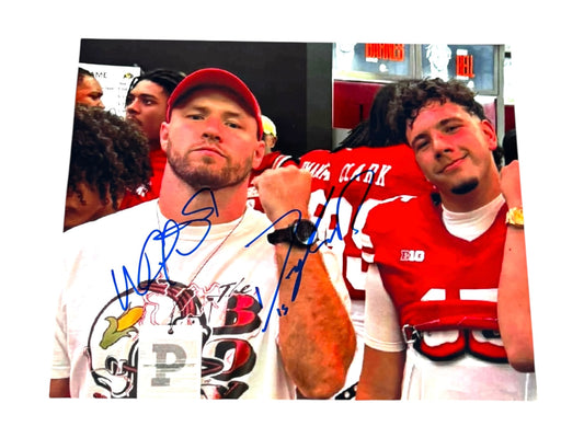 Dylan Raiola #15 & Will Compton #51 Nebraska Cornhuskers football signed 8x10 Bussin with the Boys