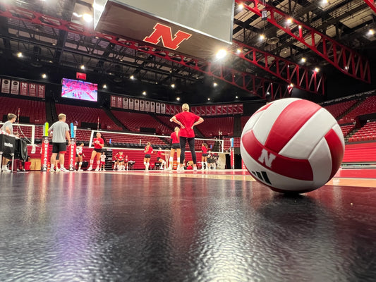 2025 Nebraska Cornhusker Volleyball Signed By Andi Jackson Adidas Pink Out Arm Sleeve