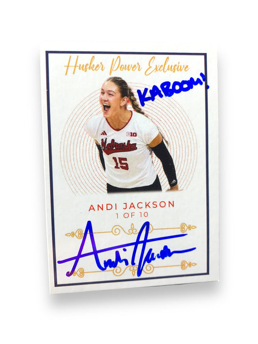 Andi Jackson #15 Nebraska Volleyball Husker Power “KABOOM” Exclusive Trading Card