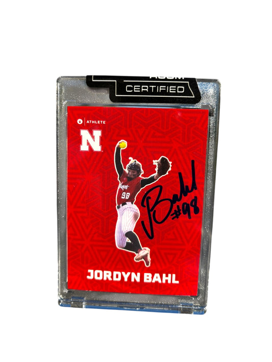 Jordy Bahl #98 Nebraska Cornhuskers softball Signed Husker Card
