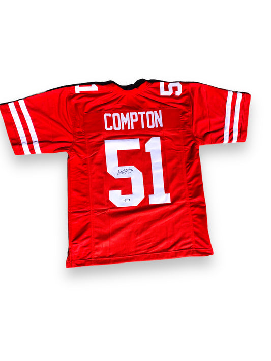 Will Compton #51 NEBRASKA CORNHUSKERS Custom Football Jersey PSA Certified