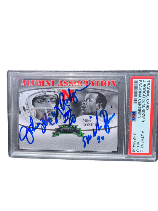 Mike Rozier & Johnny Rodgers Nebraska Cornhusker Football Press Pass Card