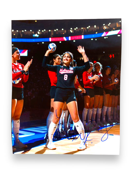Lexi Rodriguez #8 Nebraska Back At the Bob Signed Volleyball 16x20