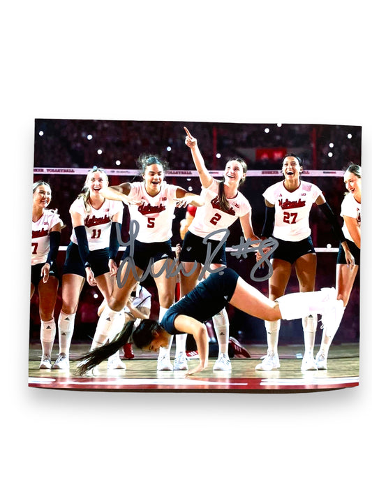 Lexi Rodriguez #8 Nebraska Volleyball Day Dance Signed Volleyball 11x14