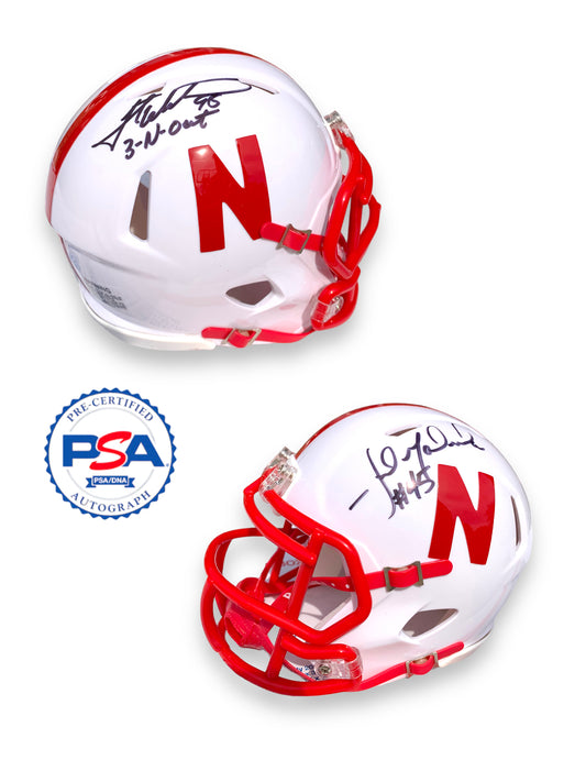 Joel Mackovicka #45 & Grant Wistrom #98 Certified Nebraska Cornhusker Mini Helmet