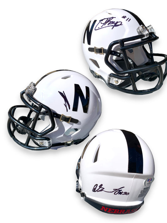 Trey Palmer, Casey Thompson, & Anthony Grant Nebraska Football Mini Helmet PSA Certified