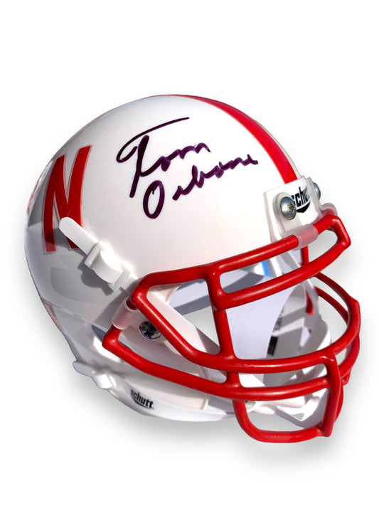 Tom Osborne  PSA Certified Nebraska Football Schutt Mini Helmet 1996 Fisata Bowl Champs