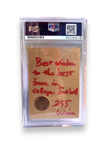 Tom Osborne Lincoln 1973 Cent Signed Trading Card PSA Certified Nebraska Football Tom Osborne Lincoln 1973 Cent Signed Trading Card PSA Certified Nebraska Football