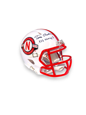 Tom Osborne  PSA Certified Nebraska Football Mini Helmet 255 Wins Tom Osborne  PSA Certified Nebraska Football Mini Helmet 255 Wins