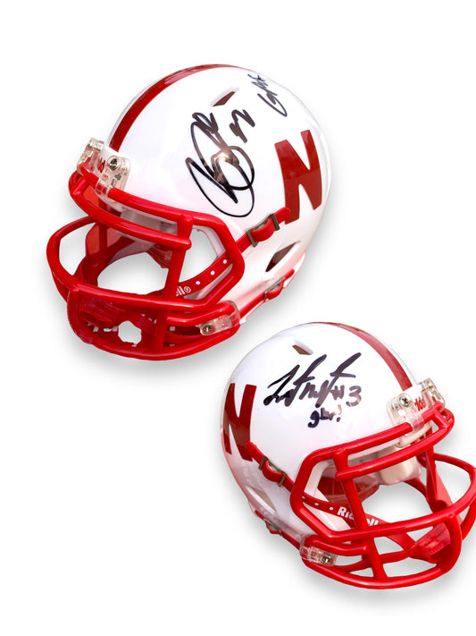 Rex Burkhead 22 & Taylor Martinez #3 Husker  Football Helmet PSA Certified