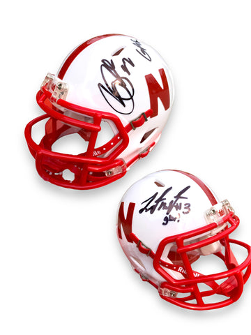 Rex Burkhead 22 & Taylor Martinez #3 Husker  Football Helmet PSA Certified Rex Burkhead 22 & Taylor Martinez #3 Husker  Football Helmet PSA Certified