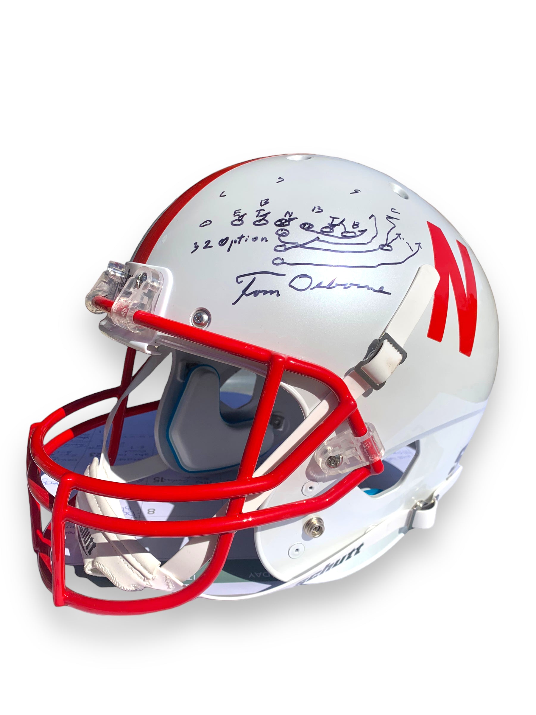 Tom Osborne Full Size Replica Nebraska football Helmet With Play 32 Option Tom Osborne Full Size Replica Nebraska football Helmet With Play 32 Option