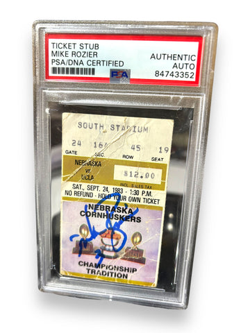 Mike Rozier #30  Nebraska Cornhusker Football 1983 Ticket Stub Certified Mike Rozier #30  Nebraska Cornhusker Football 1983 Ticket Stub Certified