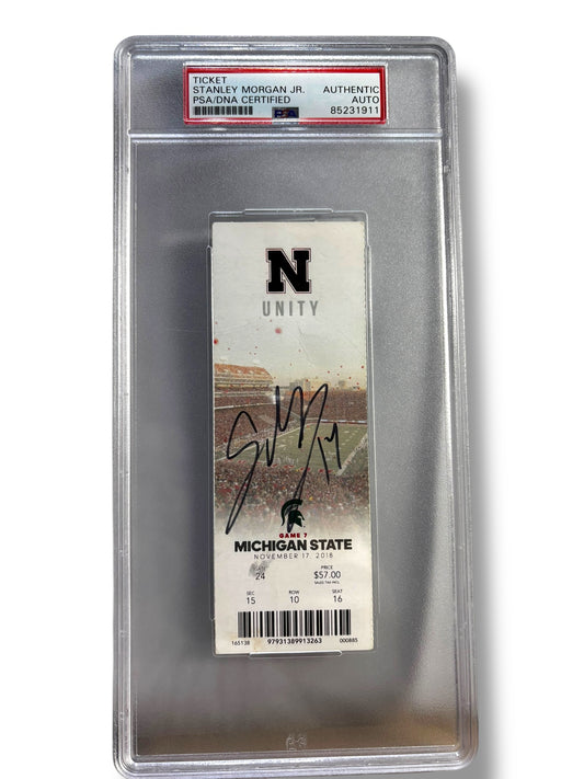 Stanley Morgan #8 Nebraska Cornhusker Football Game Certified Ticket Stub