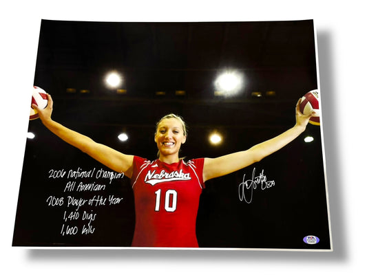 Jordan Larson #10 Nebraska Cornhusker Volleyball Signed 16x20 Certified