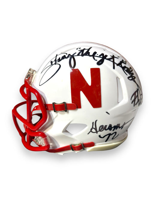 Nebraska Cornhusker Football Heisman Signed Husker Mini Helmet Eric Crouch Mike Rozier Johnny The jet Rodgers