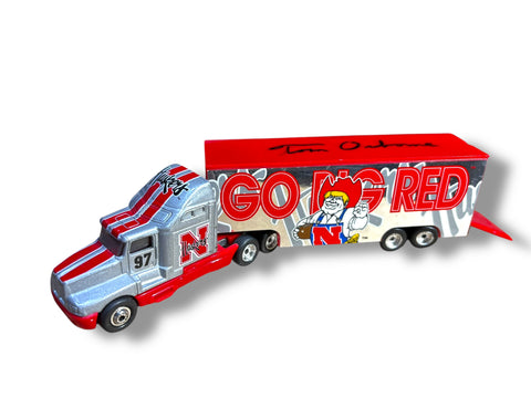 Tom Osborne Signed 1997 Nebraska Cornhusker Semi Truck Certified PSA Tom Osborne Signed 1997 Nebraska Cornhusker Semi Truck Certified PSA