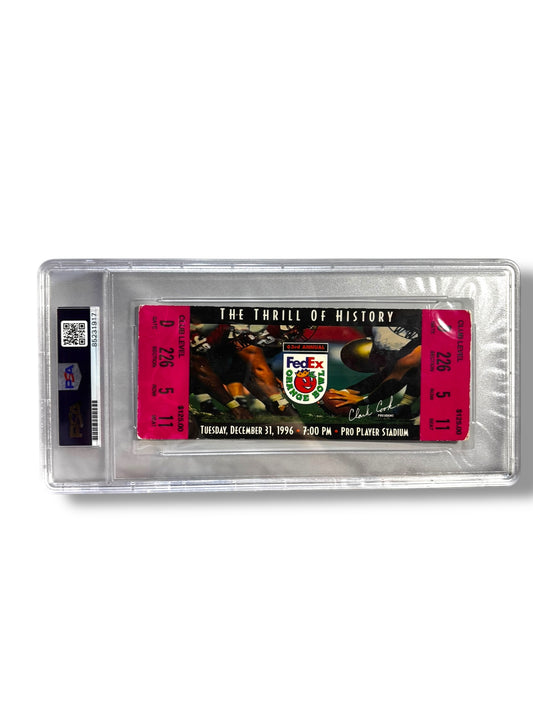 Tommie Frazier #15 Nebraska Cornhusker Orange Bowl Game Certified Ticket Stub