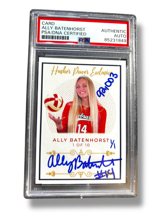 Ally Batenhorst #14 Nebraska Volleyball Husker Power Exclusive Volleyball Trading Card 1 Of 1