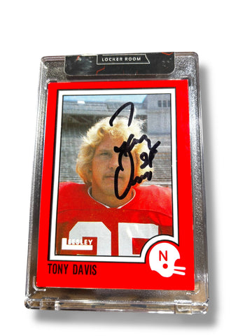 Tony Davis #25 Nebraska Cornhusker Football Signed Leesley Card Tony Davis #25 Nebraska Cornhusker Football Signed Leesley Card