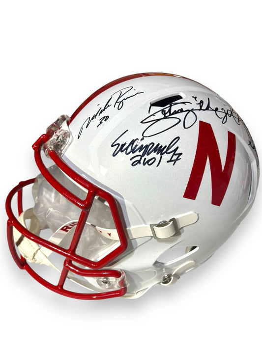 Nebraska Cornhusker Football Heisman's Signed Full Size Helmet Eric Crouch Mike Rozier Johnny The Jet Rodgers