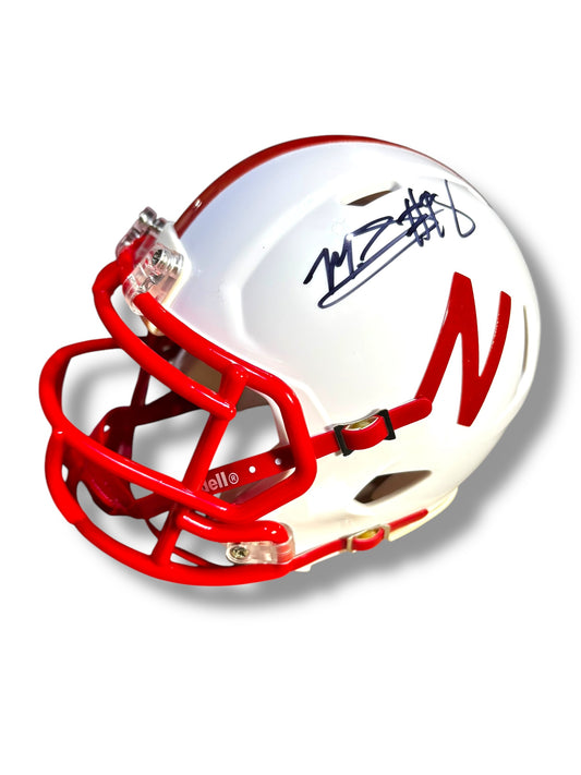 MJ Sherman #48 Nebraska Cornhusker Football Signed Mini Helmet