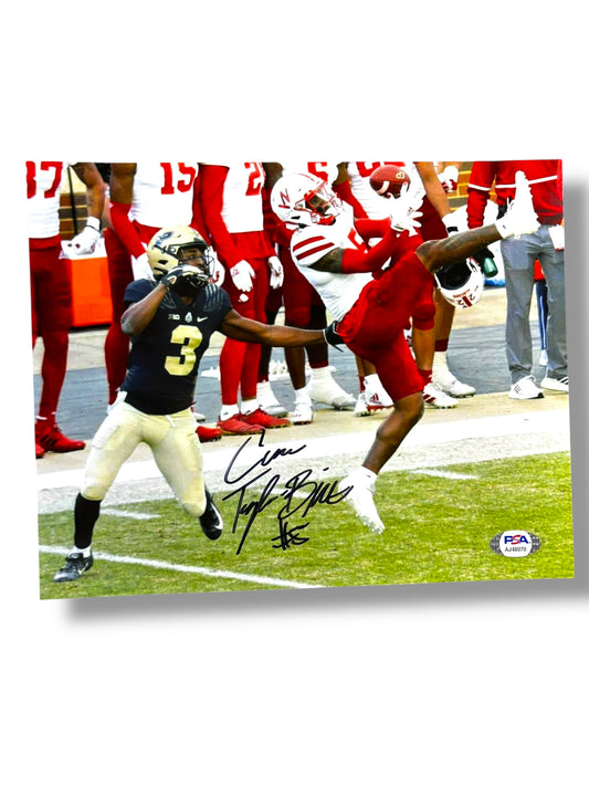 Cam Taylor Britt #5  Nebraska Cornhusker Football Signed 8x10 Certified