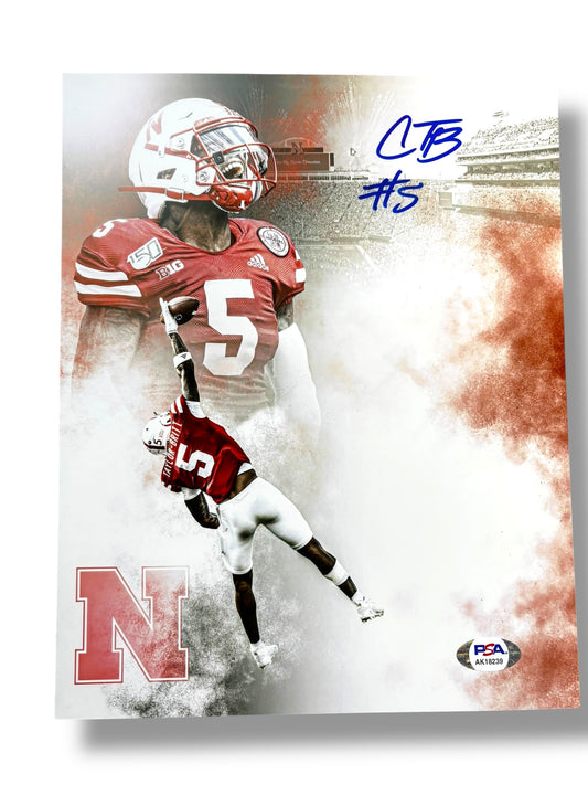Cam Taylor Britt #5  Nebraska Cornhusker Football Signed 8x10 Certified