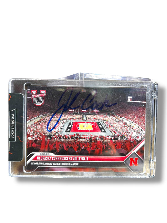 John Cook Nebraska Volleyball Signed Volleyball Card Panini
