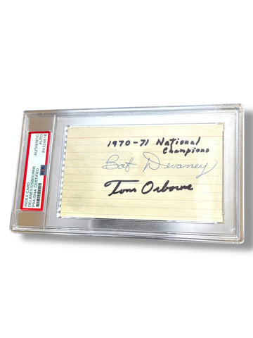 Tom Osborne & Bob Devaney 1970- 1971 Nebraska Cornhusker Football Certified Tom Osborne & Bob Devaney 1970- 1971 Nebraska Cornhusker Football Certified