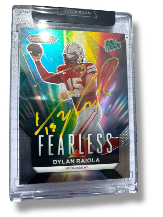 Dylan Raiola #15 Nebraska Cornhuskers Football Signed Fearless  Rated Rookie