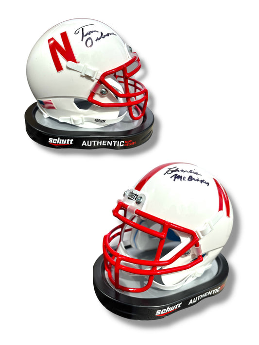 Tom Osborne & Charlie Mcbride Nebraska Cornhusker Football Mini Helmet