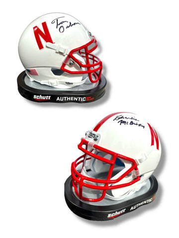 Tom Osborne & Charlie Mcbride Nebraska Cornhusker Football Mini Helmet Tom Osborne & Charlie Mcbride Nebraska Cornhusker Football Mini Helmet