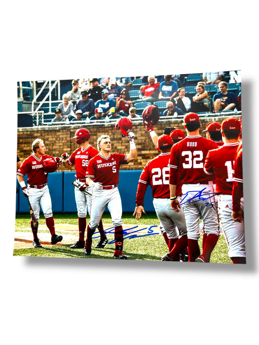Josh Caron #5 & Drew Christo Nebraska Cornhusker Baseball Signed 8x10