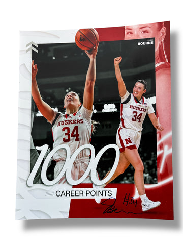 Isabelle Bourne #34 Nebraska Cornhusker 1000 Point Club Signed 8x10 Isabelle Bourne #34 Nebraska Cornhusker 1000 Point Club Signed 8x10