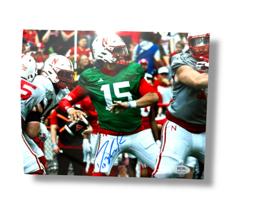 Dylan Raiola #15 Nebraska Cornhuskers Football Signed 8x10 PSA Certified
