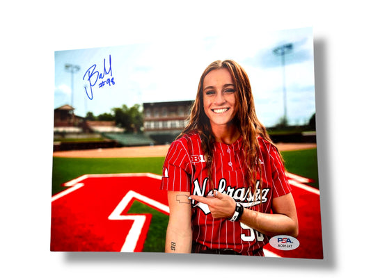 Jordy Bahl Nebraska Cornhuskers Softball Signed 8x10 PSA Certified