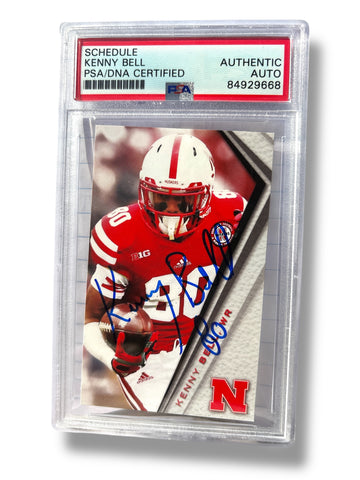Kenny Bell #80 Nebraska Cornhuskers Football Schedule Signed PSA Certified Kenny Bell #80 Nebraska Cornhuskers Football Schedule Signed PSA Certified