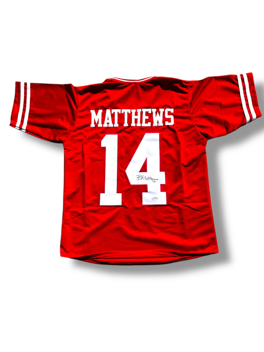 Brice Matthews #14 Nebraska Cornhusker Baseball Signed Custom Jersey PSA Certified