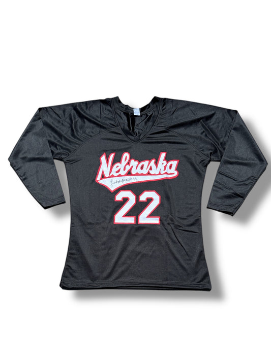 Lindsay Krause #22 Nebraska Cornhuskers Black / Red Custom Volleyball Jersey Autographed