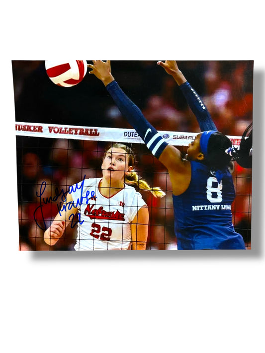 Lindsay Krause #22 Nebraska Cornhusker Volleyball Signed 8x10
