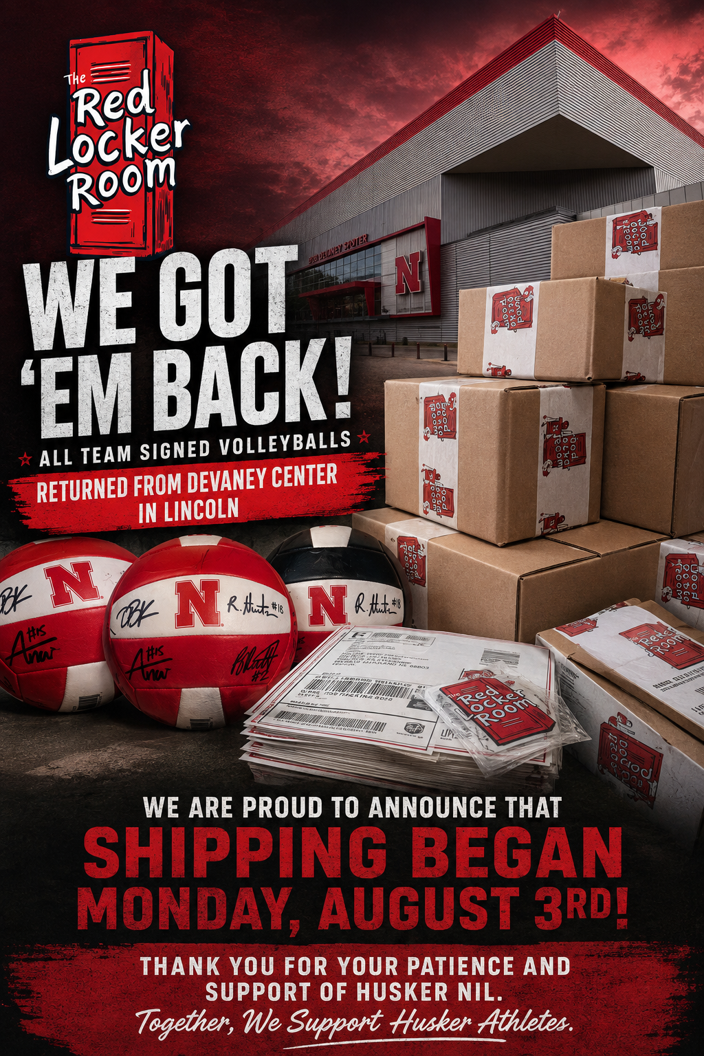 Team-Signed Husker Volleyballs Are Shipping! Thank You for Supporting Husker NIL