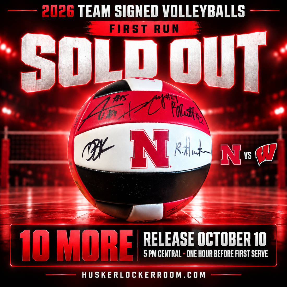 2026 Nebraska team-signed volleyball, sold out