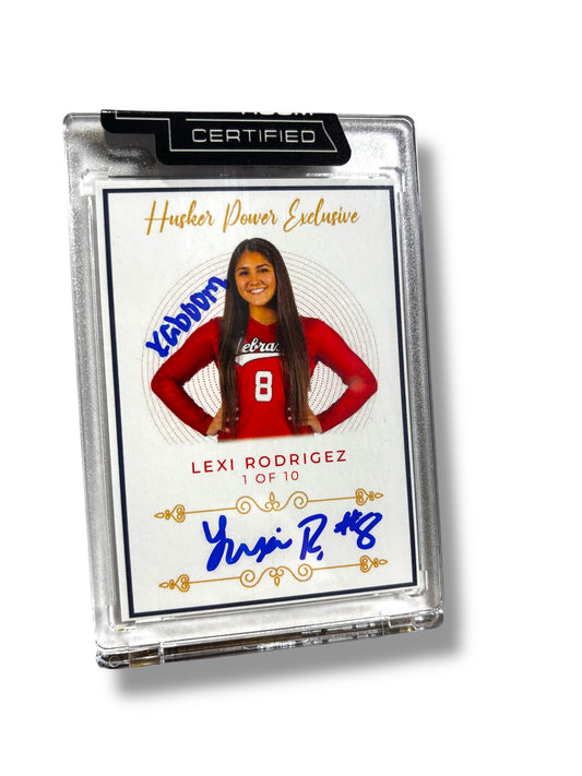 Lexi Rodriguez "KABOOM" Signed Husker Power Exclusive Nebraska Volleyball Trading Card