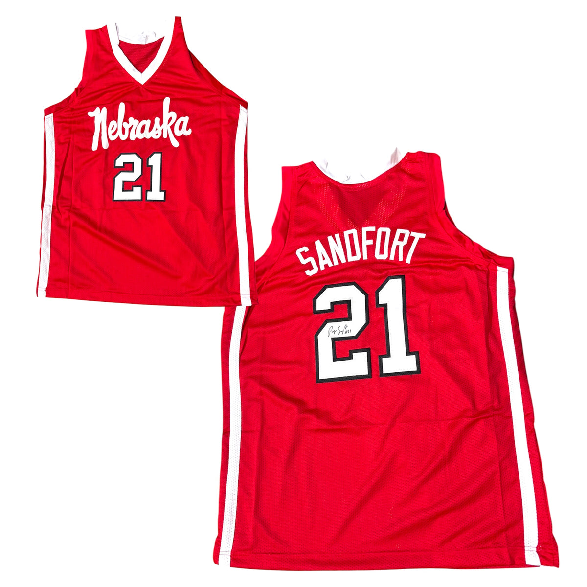 Pryce Sandfort #21 Nebraska Cornhuskers Basketball Custom Husker Jersey Signed