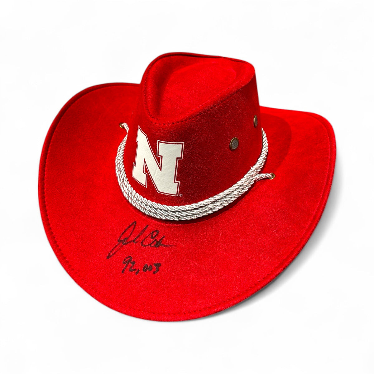 John Cook Nebraska Cornhuskers Volleyball Signed Volleyball Cowboy Hat 92,003