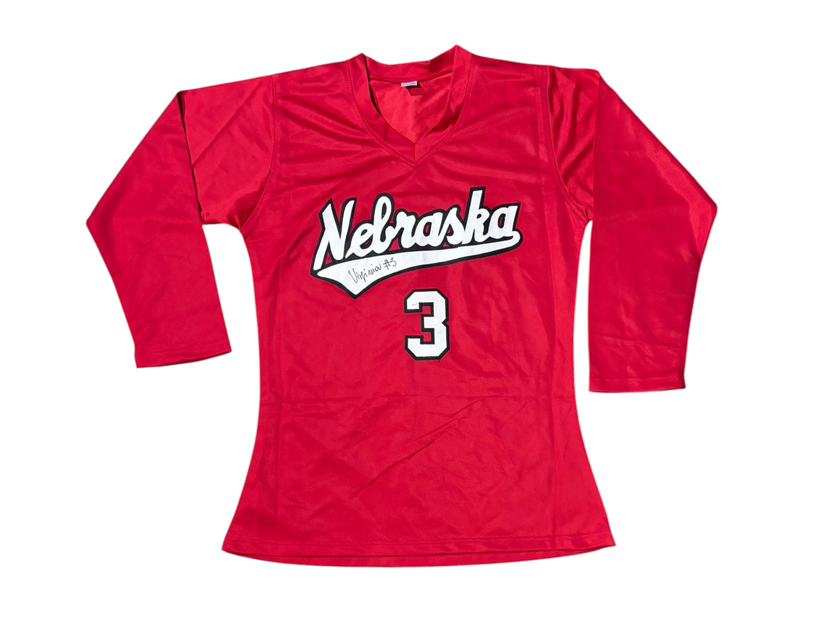 Virginia Adriano #3 Nebraska Cornhuskers Custom Signed Husker Jersey