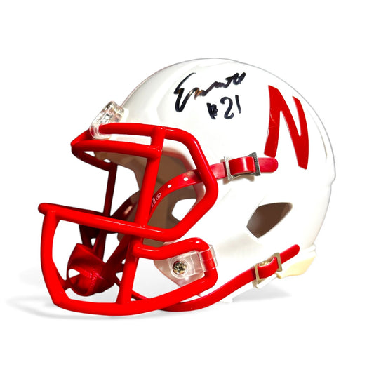 Emmett Johnson #21 Nebraska Cornhusker Football Signed Husker Mini Helmet