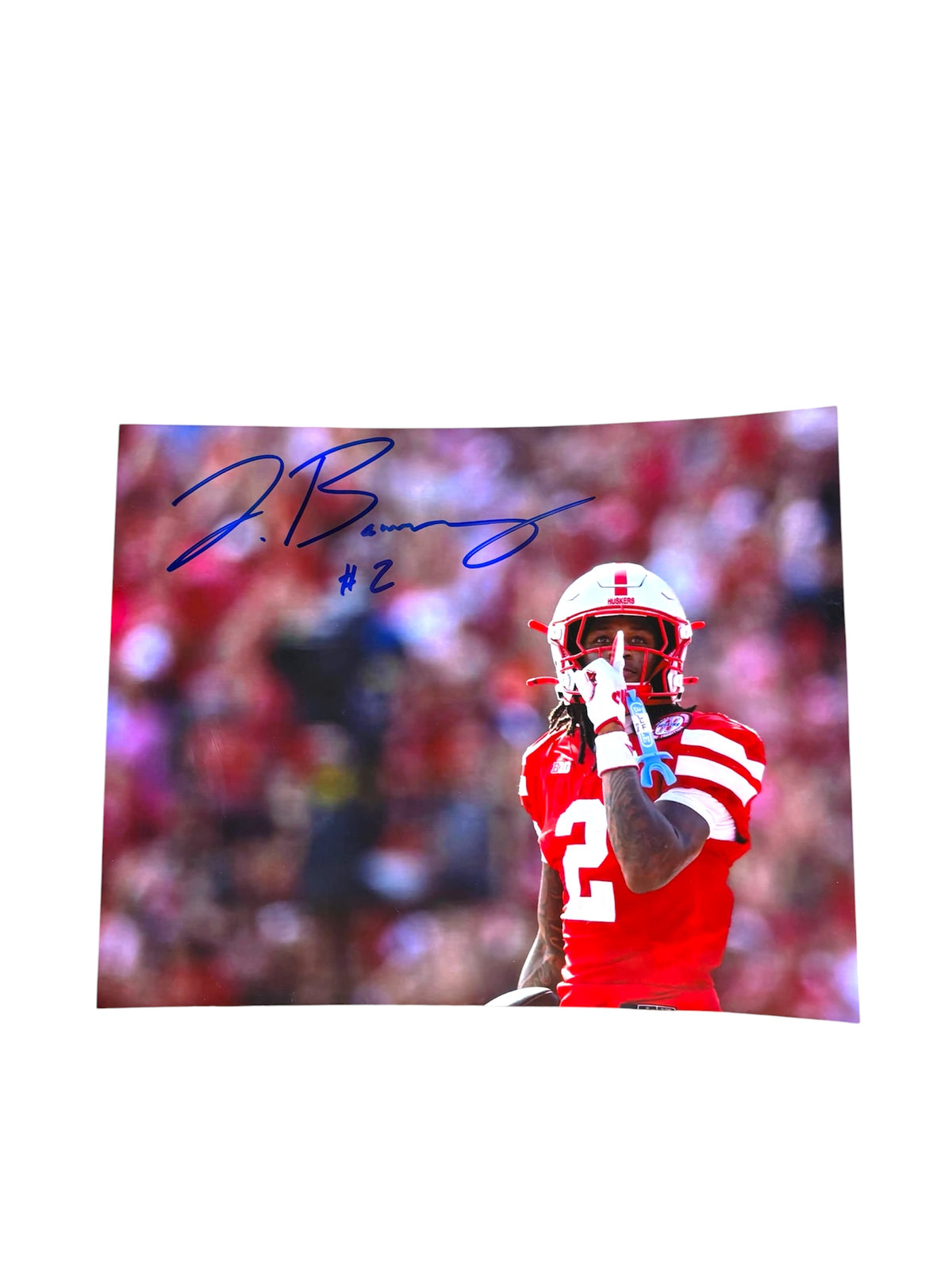 Jacory Barney Jr #2 Nebraska Cornhuskers Football Signed Husker 8x10