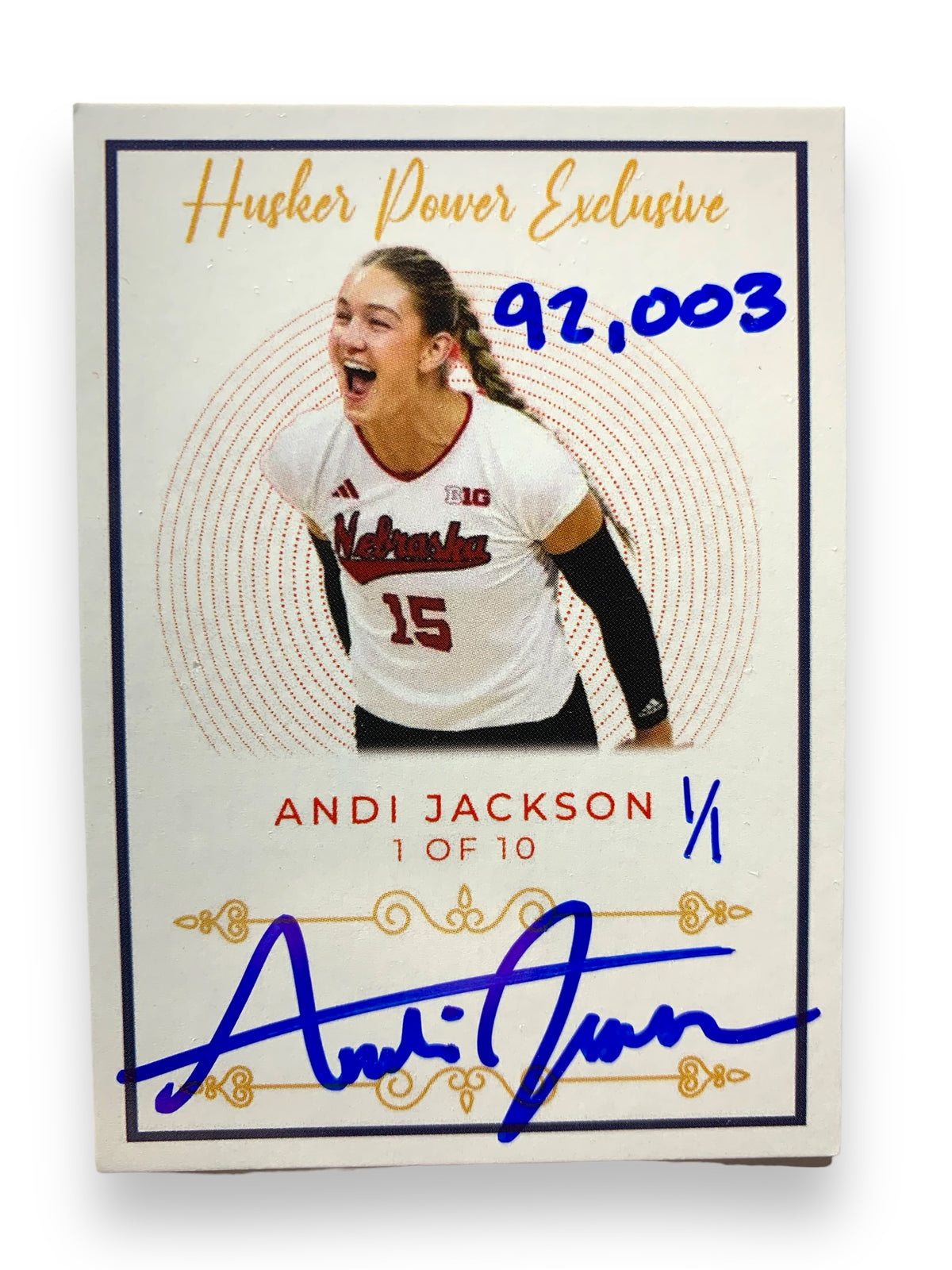 Andi Jackson #15 Nebraska Volleyball Husker Power Exclusive Trading Card PSA Certified